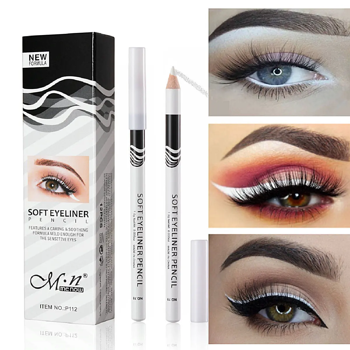 

White Waterproof Long-lasting Eye Liner Pencil Women Fashion Color Eye Makeup not blooming Shiny silkworm eyeshadow pen