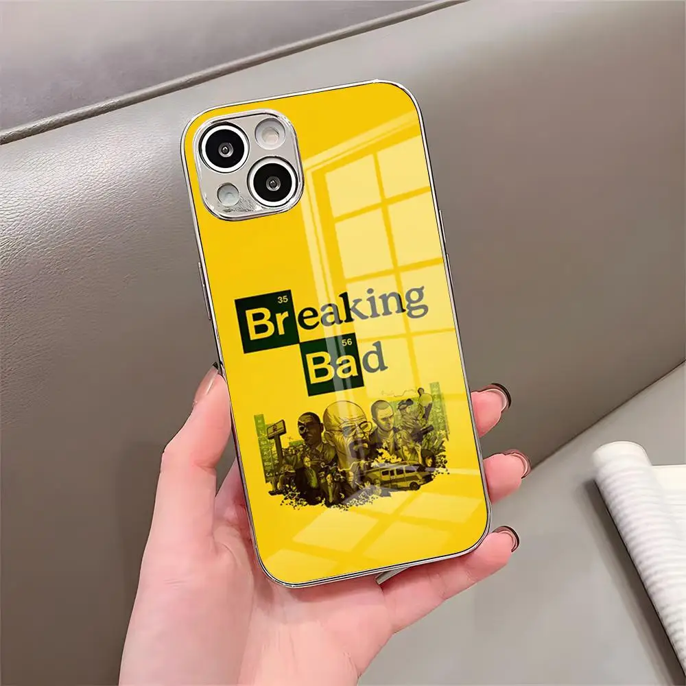 Фото Чехол для телефона TV B-Breaking Bad для iPhone 17 Pro Max 15 Pro 16 14 Plus 12 13 Mini 11 Pro, противоударный, с гальваническим покрытием, стеклянная крышка №2