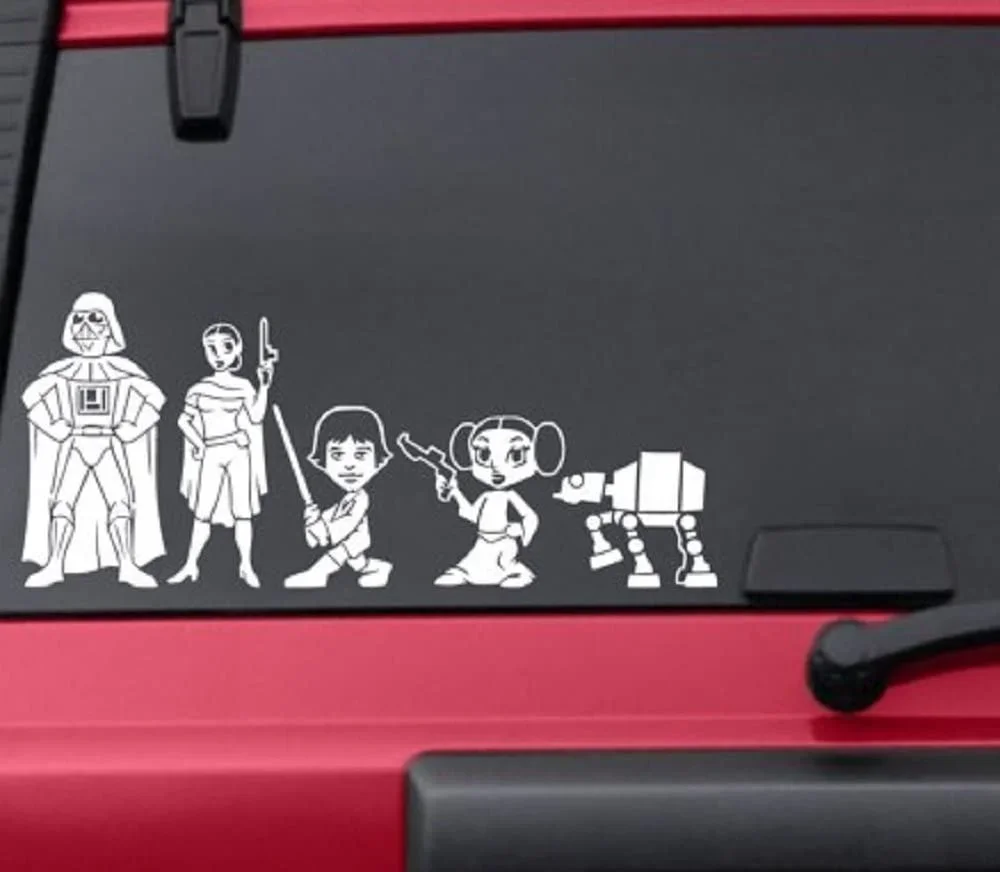 X5 HVD-виниловые наклейки на окна автомобиля с фигуркой палочки из Звездных Войн