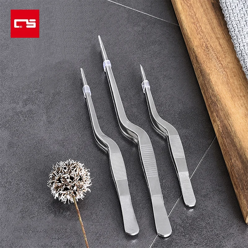 

Kitchen Tweezer BBQ Food Tweezer Clip Mini Chief Tongs Stainless Steel Portable for Picnic Meat Barbecue Cooking Tool