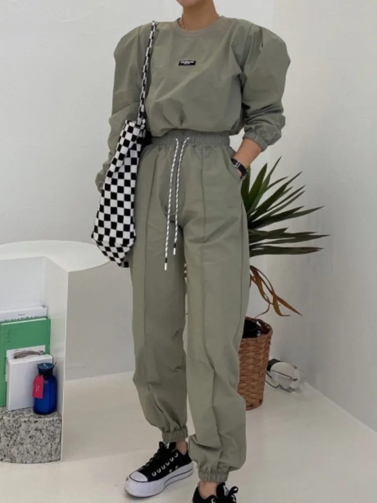 

Женские спортивные костюмы, рубашка и повседневные брюки, комплект из 2 предметов, элегантные женские спортивные брюки, модная одежда