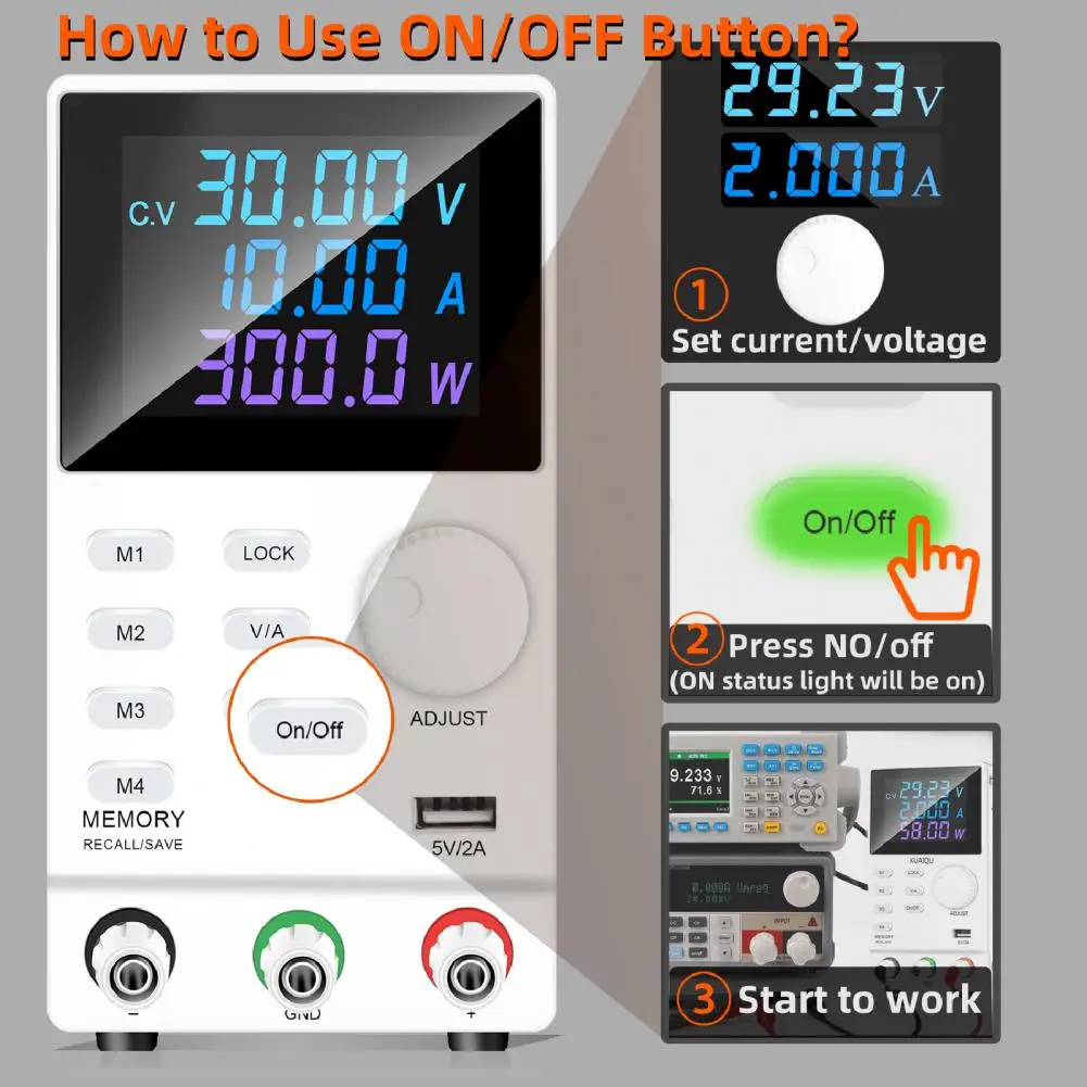 

SPPS-B305D источник питания постоянного тока с умным радиатором, 4-разрядный цветной ЖК-экран, 30 В, 5 А, Регулируемый переключатель с регулируемой ...