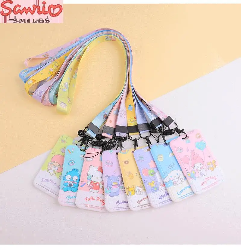 

Чехол для карт Sanrio из аниме Hello Kitty Kuromi Cinnamoroll моя мелодия милый мультяшный студенческий банковский чехол для кампуса Подарочный чехол для девочек