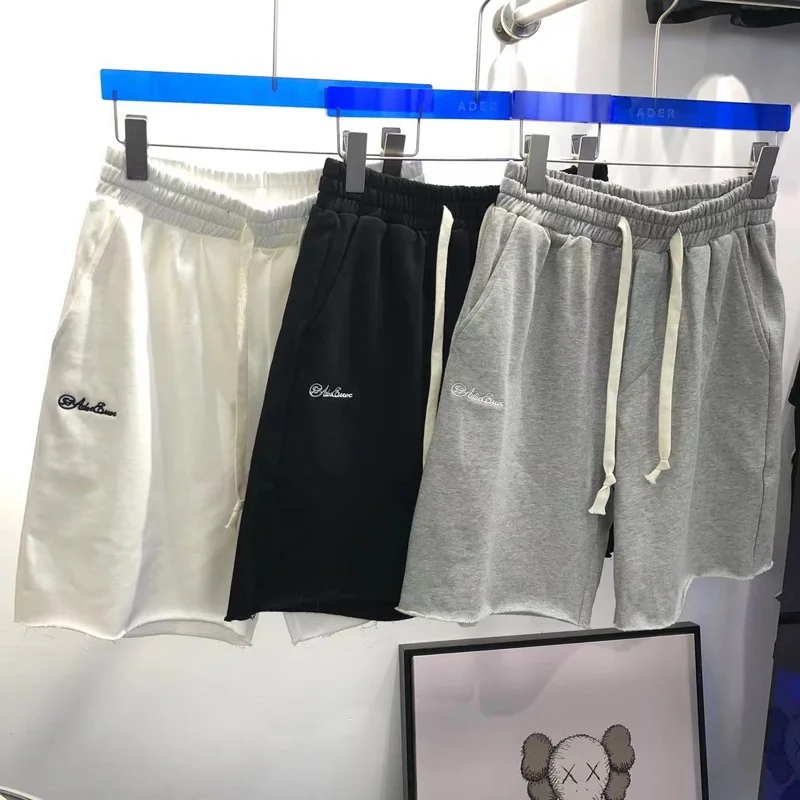 

Шорты на шнуровке ADERERROR с вышивкой логотипа из чистого хлопка махровые 1:1 высококачественные черные шорты большого размера