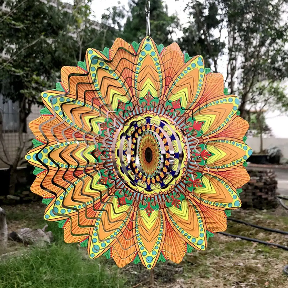 

Home Garden 3D Garden Decor Courtyard Decoration Wind Chime Hanging Ornament Wind Spinner SunFlower Wind Catchers