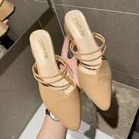 summer pointed toe sandals strap high heeled sandal women shallow mouth strappy heels shoes casual sweet party shoes