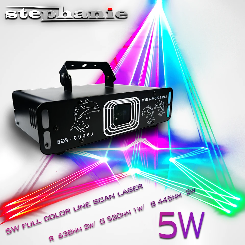 Профессиональный 5 Вт RGB анимационный сканер луча сценический лазерный проектор