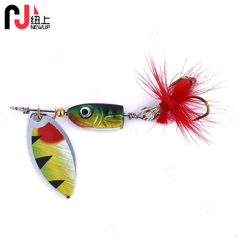 

Spinnerbait Fishing Lures Sea Spinning 4.5CM-4.5G-6# Artificial Bait Spinning With Feather Treble Hooks For Pike Fishing