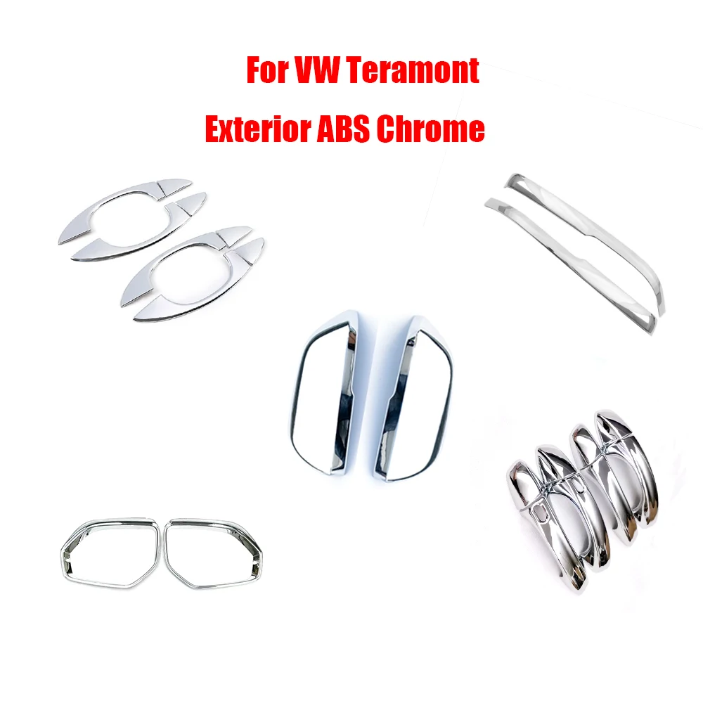 

Chrome Car side Rear view mirror Rain Eyebrow Handle Decoration Exterior Accessories For Volkswagen Teramont Atlas 2017-2021