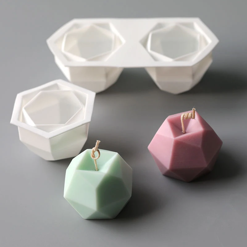 

3D Geometric Silicone Candle Mold DIY Chocolate Mousse Baking Tool Aromatherapy Wax Candle Making Supplies Arts Crafts