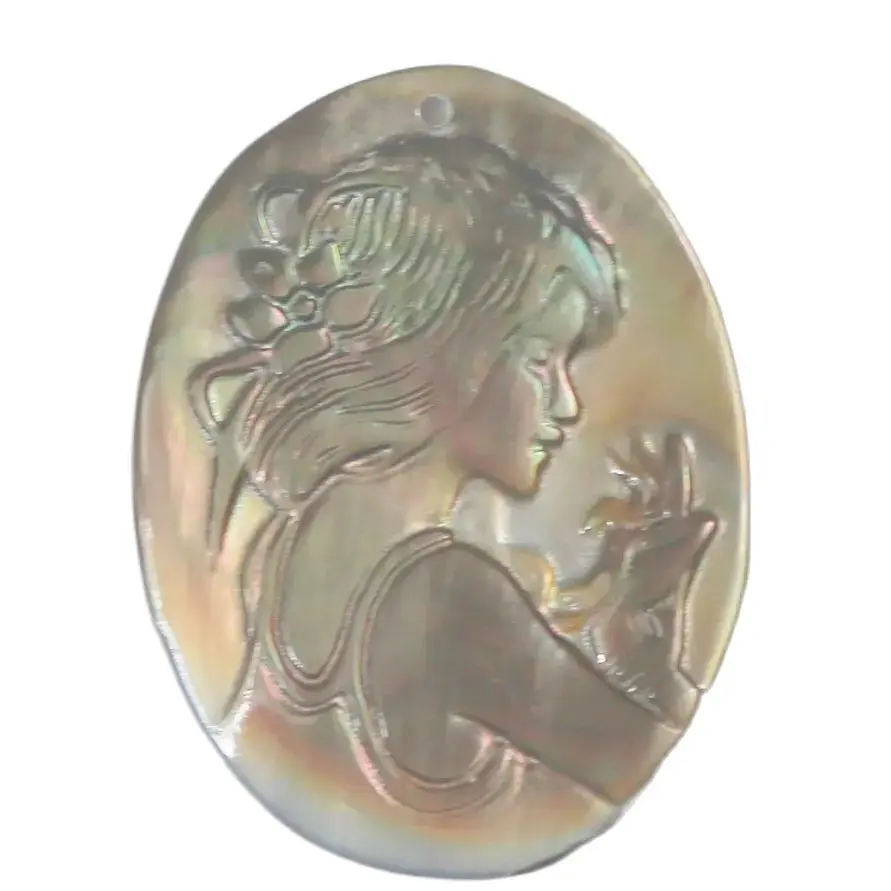 Винтажные натуральные черные ракушки камея леди перламутр 30 мм х 40 ювелирные