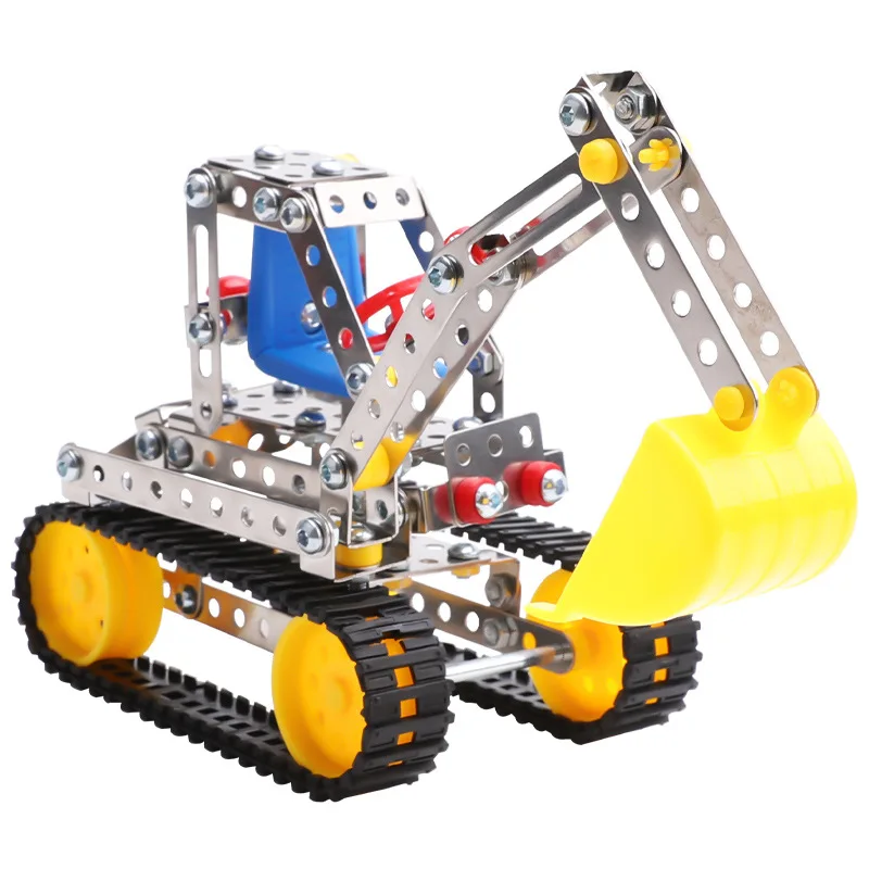 

Новинка 2022, креативный городской автомобиль, металлические строительные блоки, строительный комплект, экскаватор из сплава, танк-кирпичи, и...