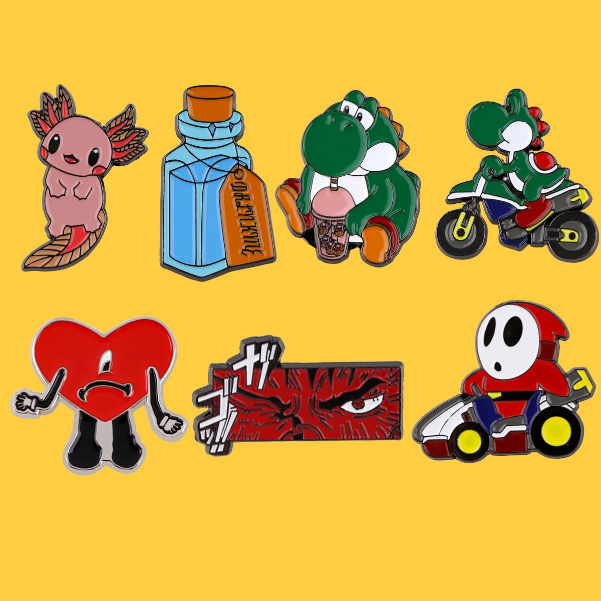 

Милые Axolotl эмалевые булавки под заказ с красным сердцем