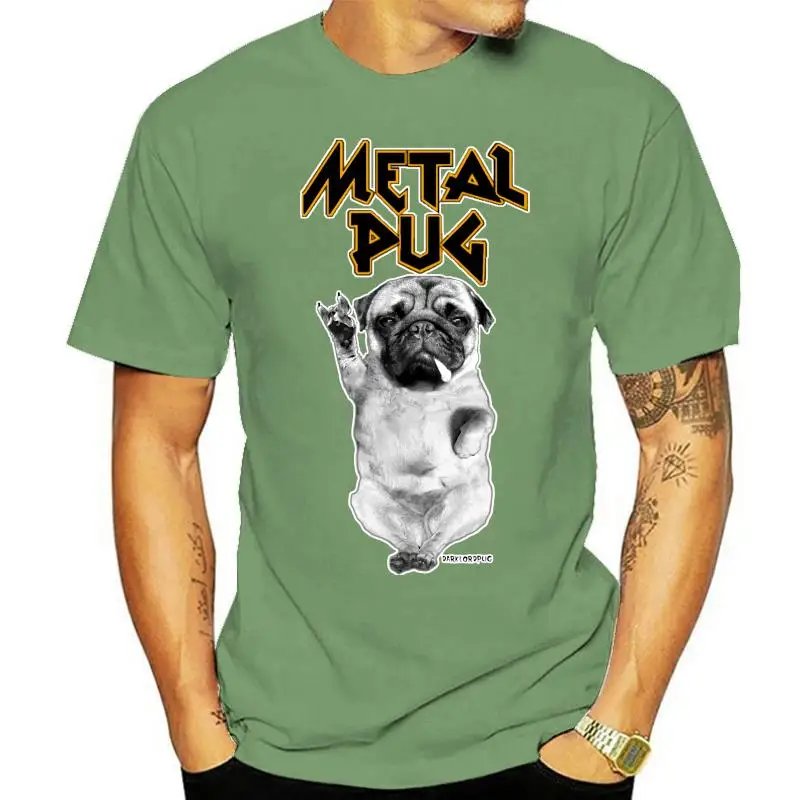 

Metal Pug T Shirt Genuine men's T-shirt cotton jersey