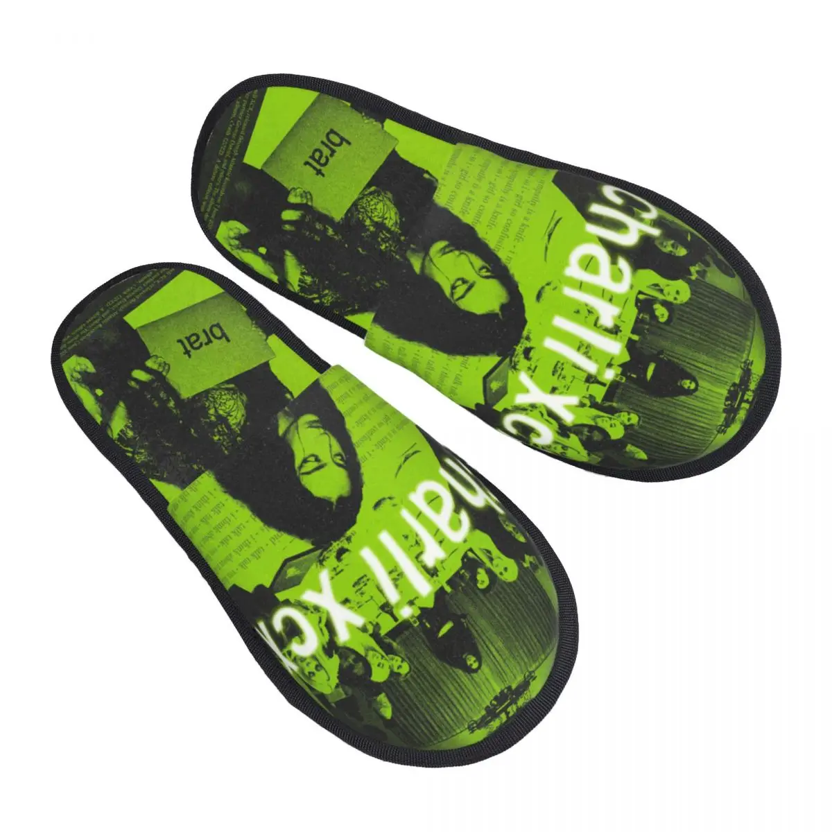 Зимние хлопковые домашние тапочки Charli XCX Brat для гостиной уютные нескользящие из