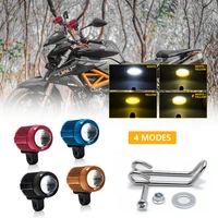 mini dual color led fash spotlights 60w led motorcycle rearview mirror spotlight holder 3570 chip four modes lamp 1pcs 2pcs