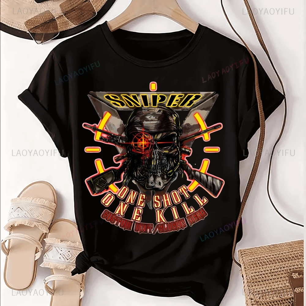 Стильная футболка с принтом фанатов армии SNIPER топ армейский фанат нейтральный