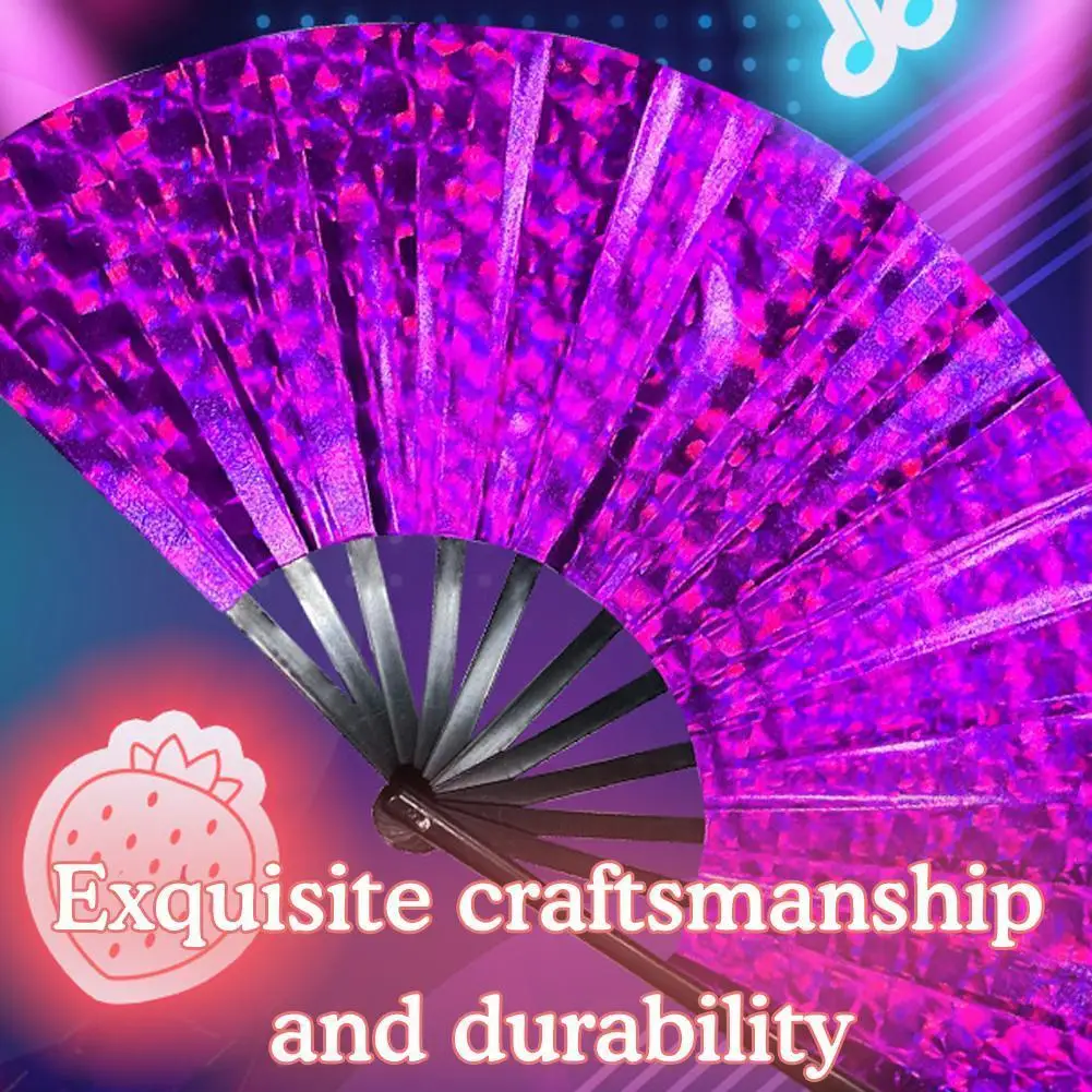 

Laser Folding Fan Bounce Fan Dance Party Bar Disco Gifts Fan Handheld Performance Dance Festival Fan Props Essential Atmosp E2e6