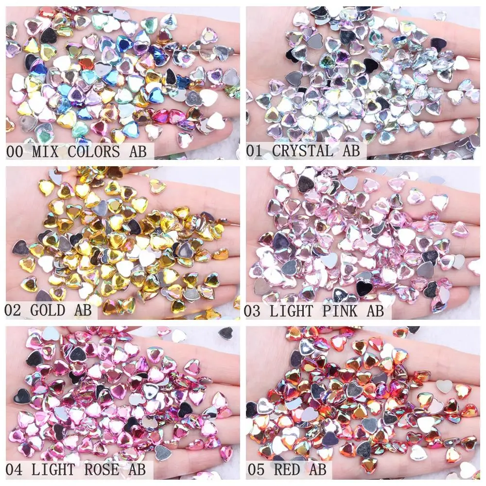 Новый дизайн ногтей Стразы s плоские задние 6 мм 8 в форме сердца блестящие грани