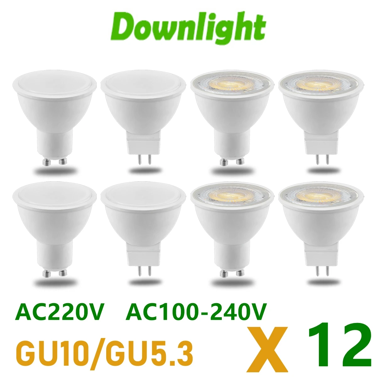 12Pcs GU10 MR16 Led Spotlight AC220V AC110V 100-240V Bulb Spot GU5.3 Lighting Bulb Indoor Lighting Home Decoration Bombillas