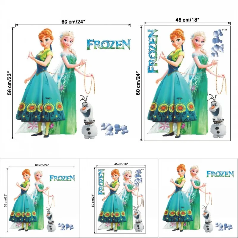 

Disney Lovely Elsa Snowflakes Frozen Wall Stickers For Kids Room Decoration Cartoon Home Decals Anime Mural Art Movie Poster DIY