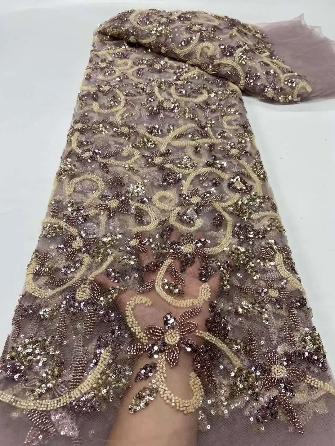 Высококачественная модная Роскошная французская вышивка кружевная ткань для