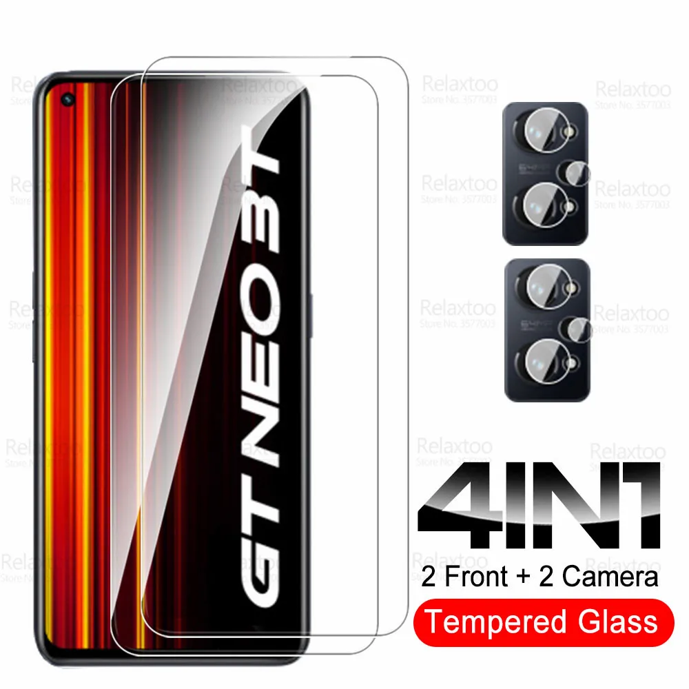

For Realme GT Neo 3T Glass 4in1 Camera Tempered Glas Relme Ralme GTNeo 3 T G T Neo3T GTNeo3T 5G Screen Protector Protective Film