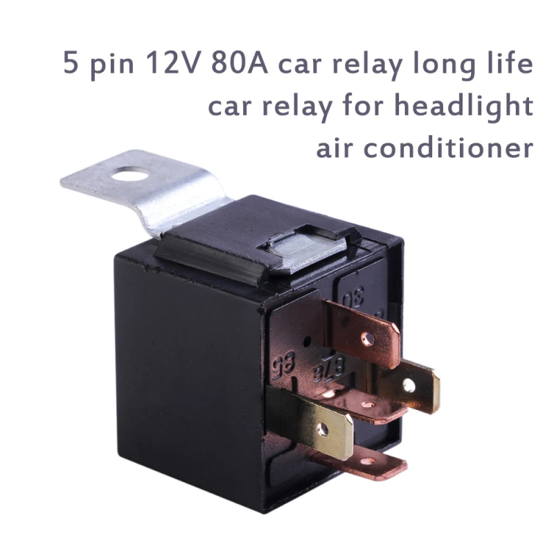 

1PCS New 5Pin 80A Waterproof Car Relay Long Life Automotive Relays Normally Open DC 12V/24V Relay For Head Light Air Conditioner