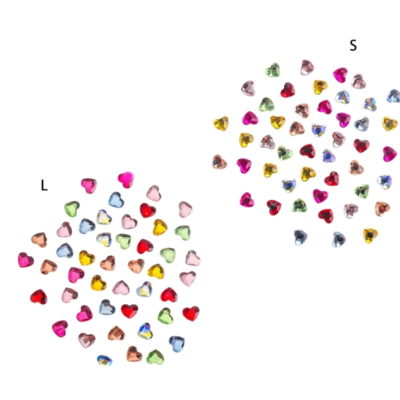 

50Pcs Art Mixed Color Flat Bottom Drill Back Crystal Rhinestones Diamonds