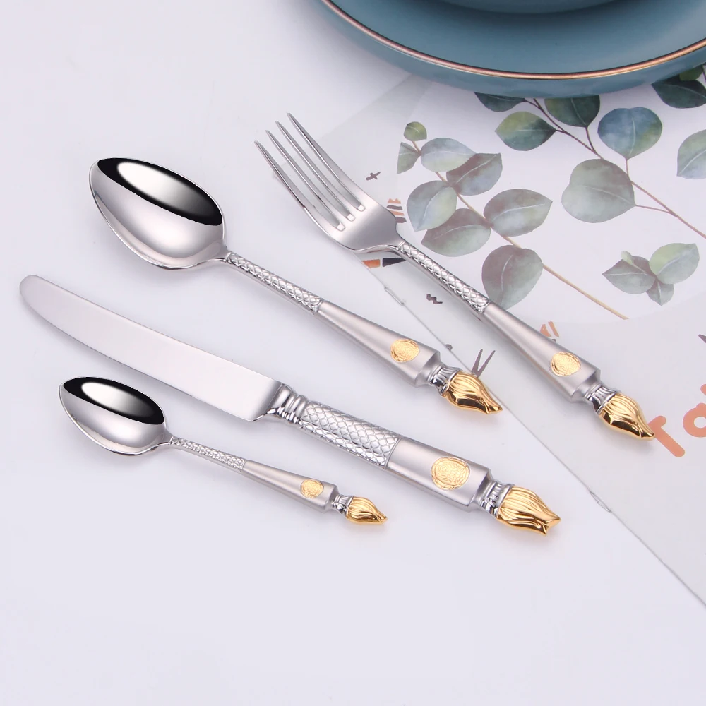 

TD HOME Винтажный набор столовых приборов из нержавеющей стали 4 предмета