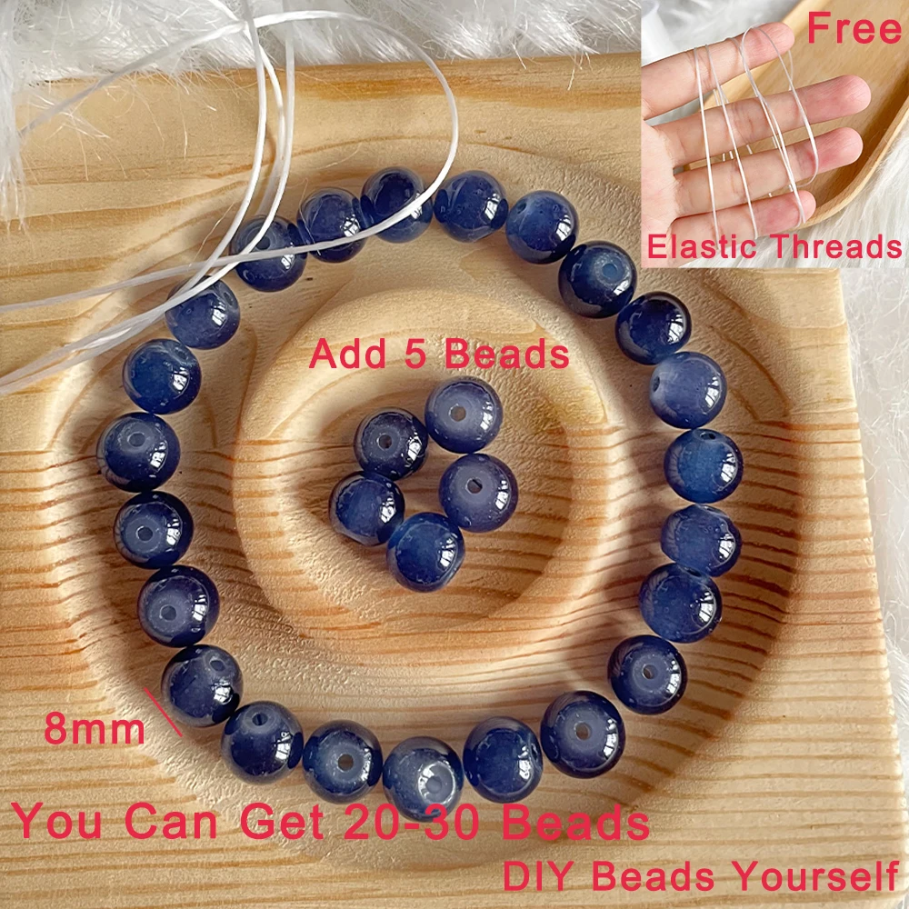 

Beads 8mm DIY Bracelet Bangles Earrings Jewelry Making Pretty Colorful Natural Smooth White Clear Crystal Quartz Round Spacer