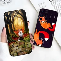 cute cartoon foxes phone case for oppo k7 k9 x s find x3 x5 reno 7 6 rro plus a74 a72 a16 a53 a93 a54 a15 a55 a57 cover
