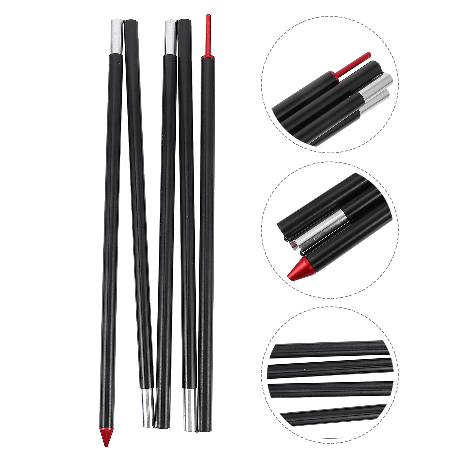 

Tent Pole Poles Canopy Rod Support Tarp Replacement Adjustable Stakes Camping Outdoor Awning Kit Telescoping Metal Supporting
