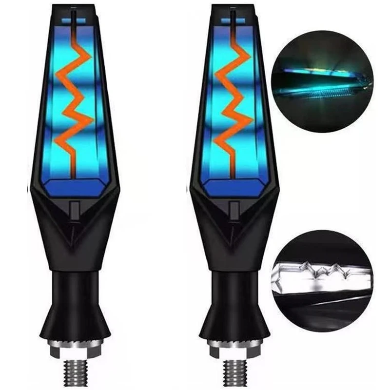 

2pcs Motorcycle LED Turn Lights Blue/Red Indicators Signal light for Harley Cruiser Honda Kawasaki BMW Yamaha Suzuki