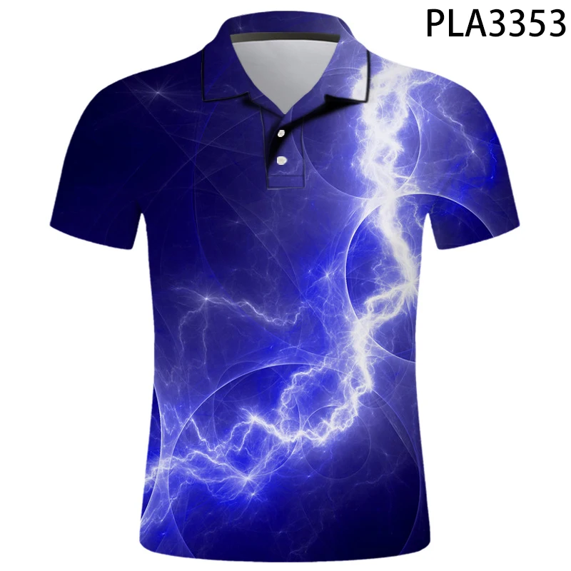 

New Polo Shirt Men Shirts Summer Short Sleeve 3D Printed Hombre Camisas De Polo Casual Cool Lightning Streetwear Shirts Tops