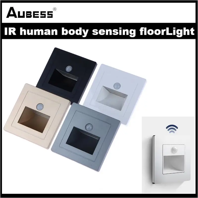 

Aubess Infrared Human Body Sensing Floor Light Smart Wall Foot Lamp Switch Desk Step Lamp Embedded Corridor Staircase LED Light