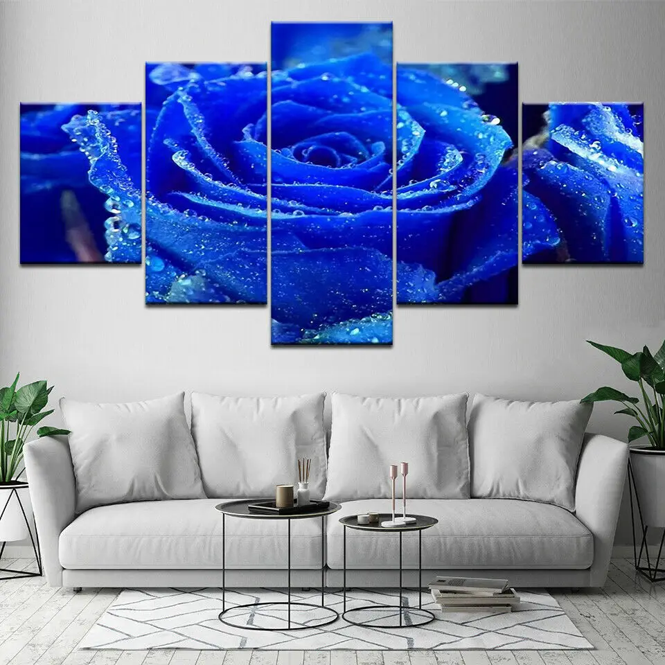 

Плакат для домашнего декора гостиной модульные картины благородный темно-синий розовый холст Настенный декор для комнаты HD печать без рамки