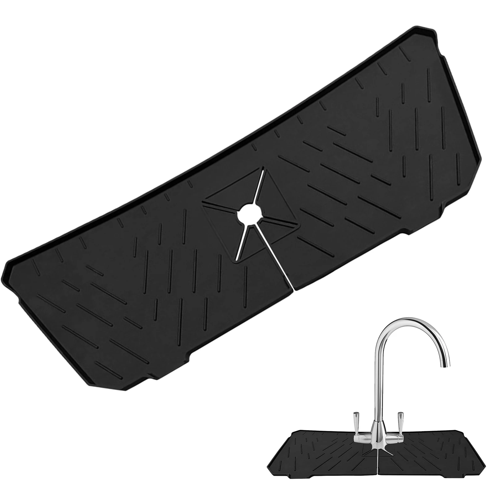 

Kitchen Sink Splash Guard Mat Silicone Faucet Mat Silicone Sink Dish Drying Mat Behind Faucet For Kitchen Countertop Splash