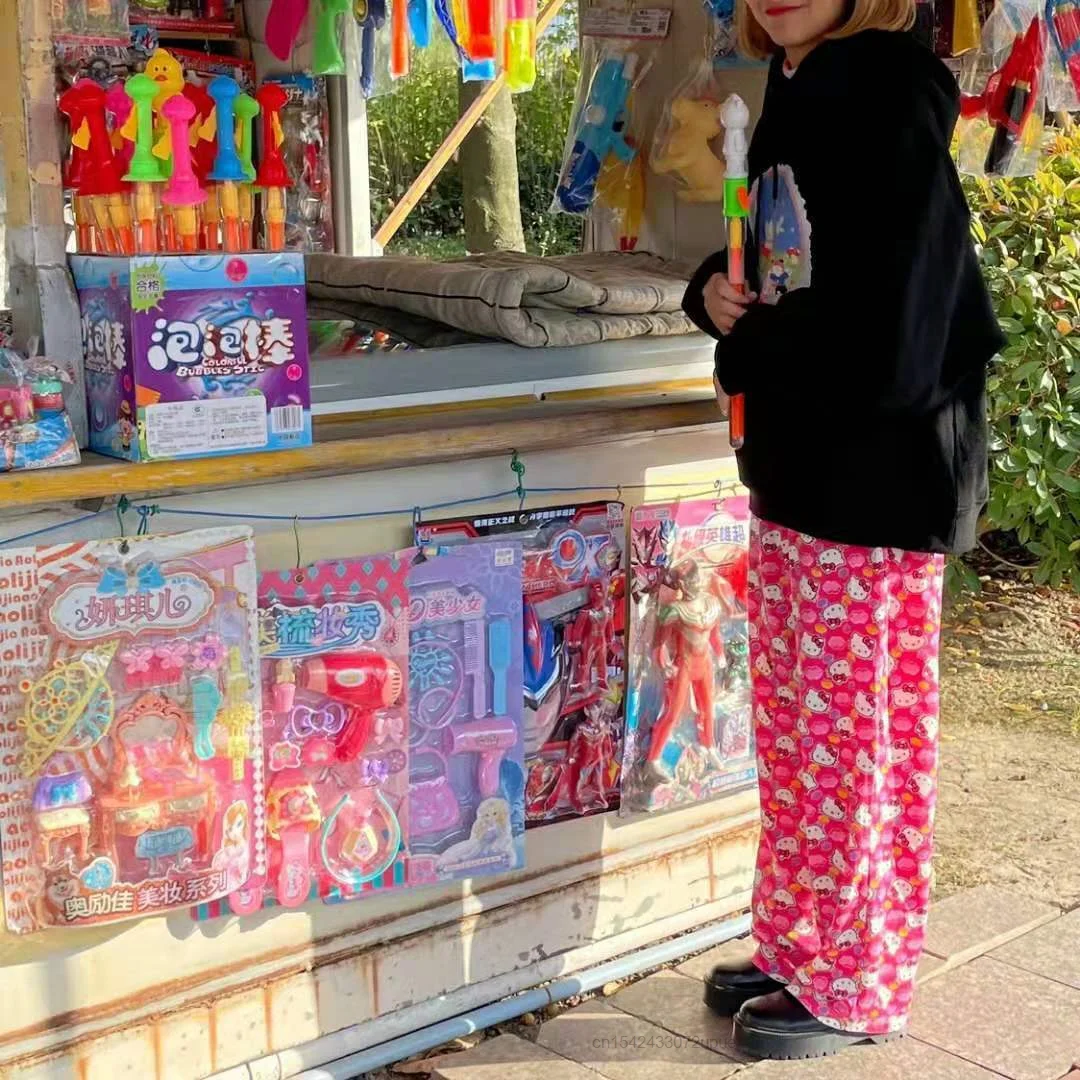 Брюки женские с широкими штанинами Sanrio милые свободные повседневные Тонкие