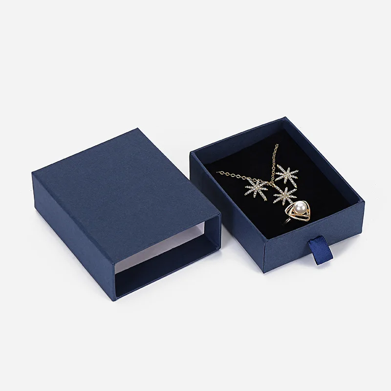 5*5*3.8CM Jewelry Box For Engagement Ring Earrings Necklace Bracelet Display Gift Boxes Blue Color