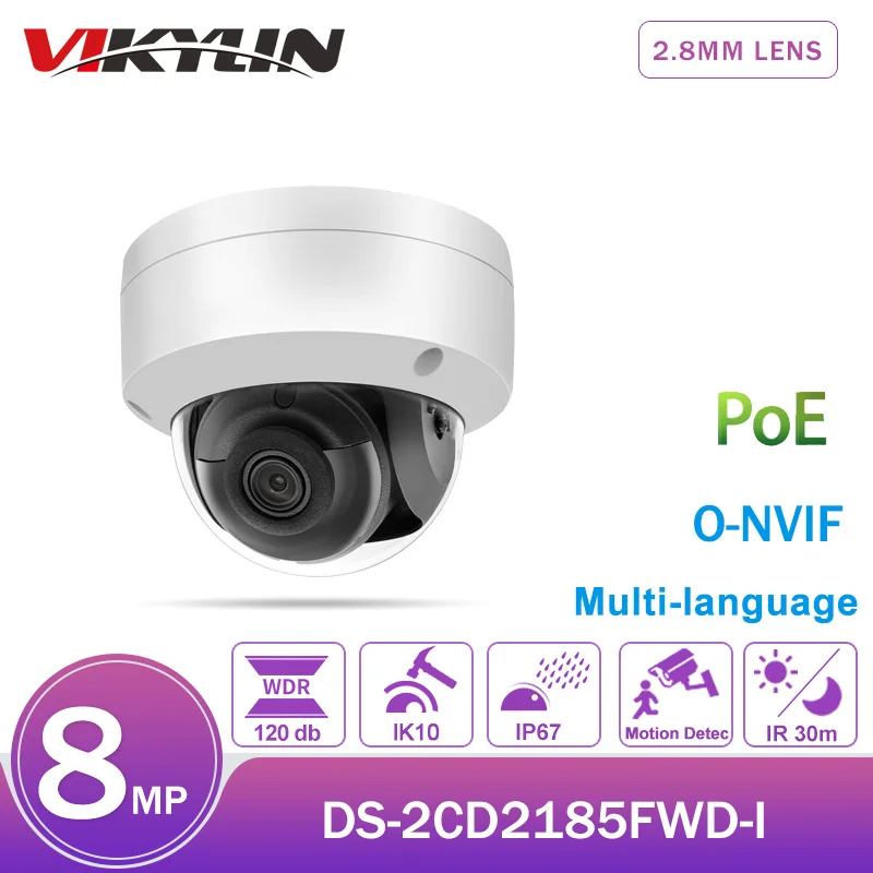 

Hikvision OEM 8MP IP Camera Outdoor DS-2CD2185FWD-I 2.8mm Lens Vandal-proof H.265 P2P POE Video Surveillance Security Protection