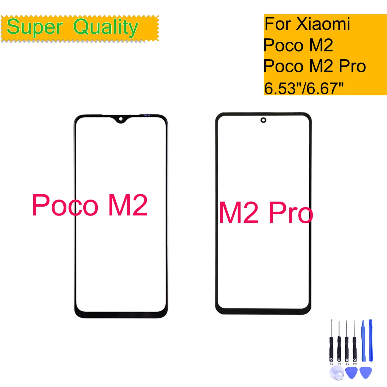 

For Xiaomi Poco M2 Pro Touch Screen Panel Front Outer Glass Lens For Xiaomi Poco M2 LCD Glass Front Replacement