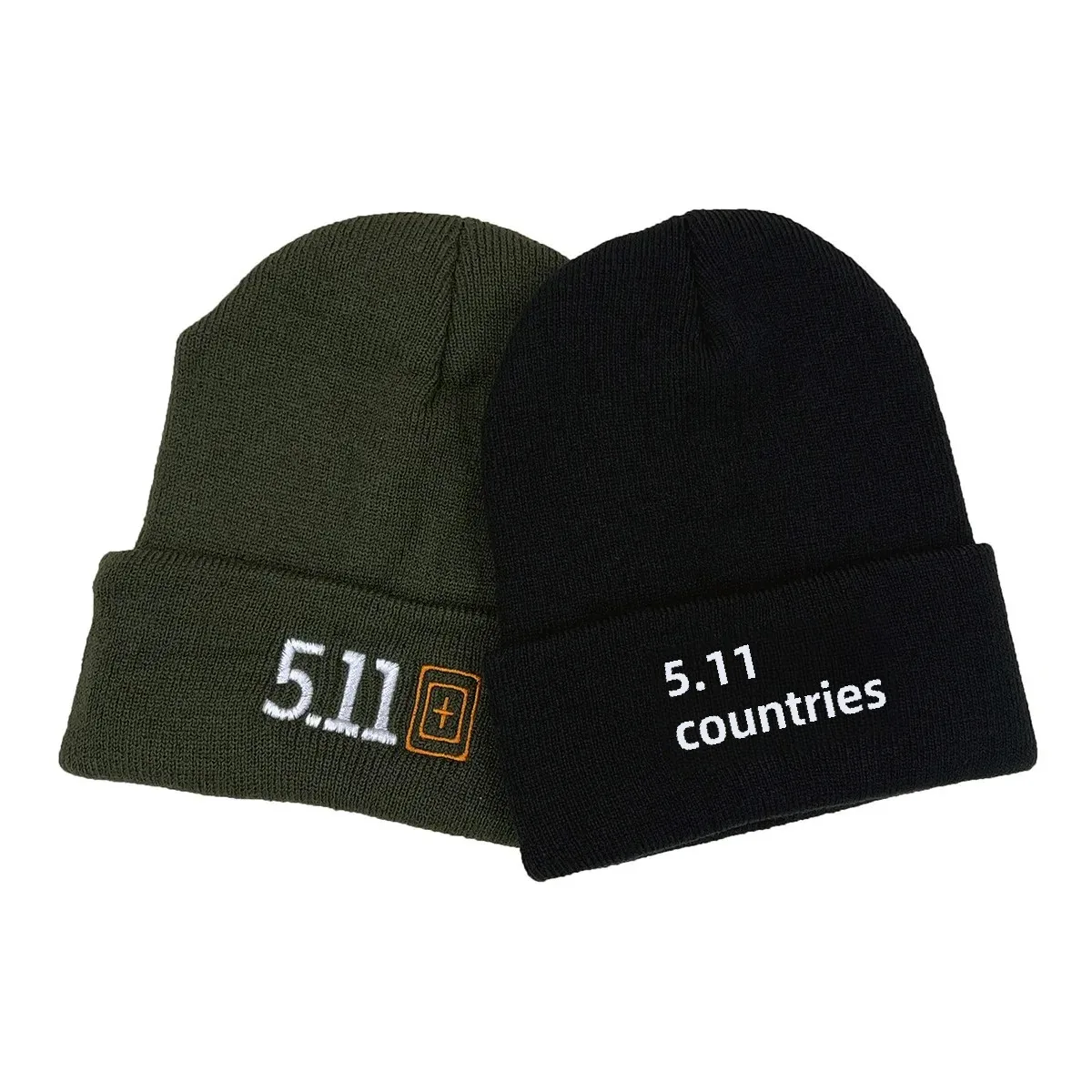Green511 Теплая вязаная шапка с вышивкой черная кепка унисекс универсальная