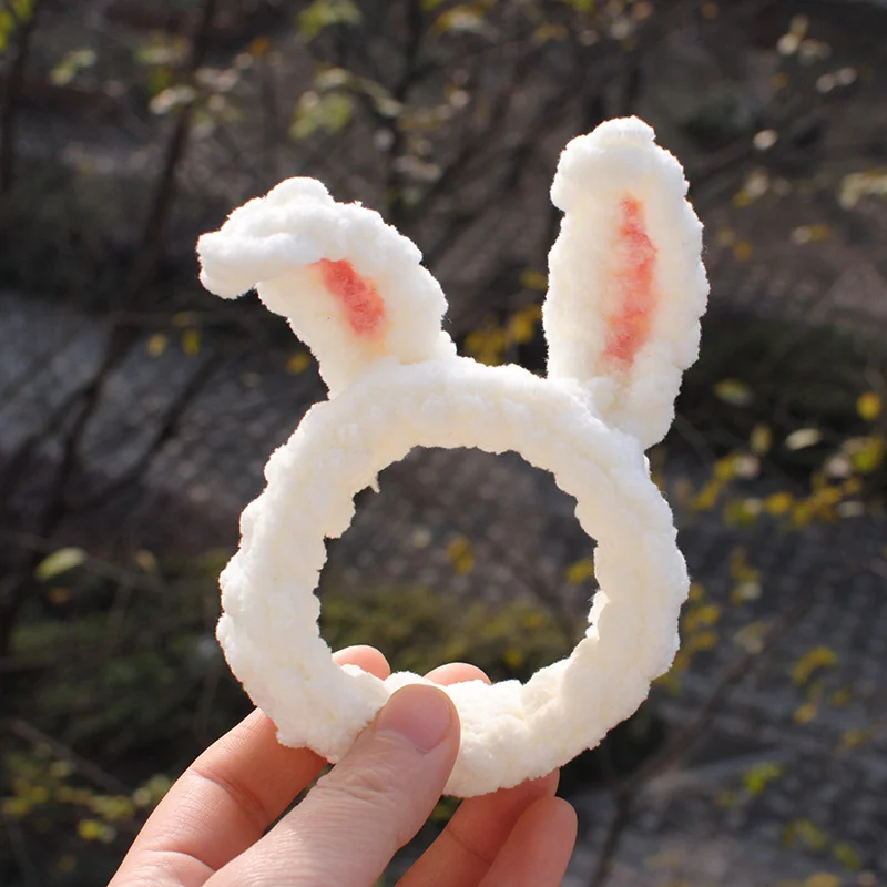 

bear rabbit wool Bracelet hand woven DIY material bag homemade gift rabbit ear
