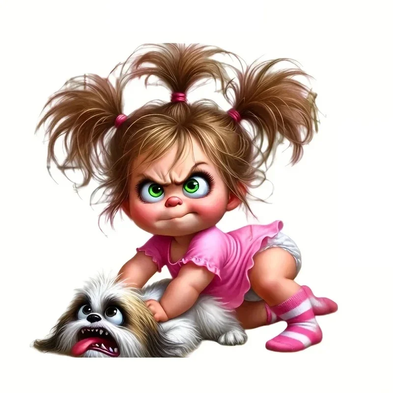 

Автомобильные наклейки с милой девушкой и собакой, забавные водонепроницаемые наклейки, внешние декоративные аксессуары, используются для автомобиля, мотоцикла, ноутбука, фургона