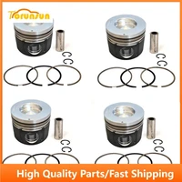 new 4 sets std piston kit with ring me222983 fit for mitsubishi 4m50 engine 114mm