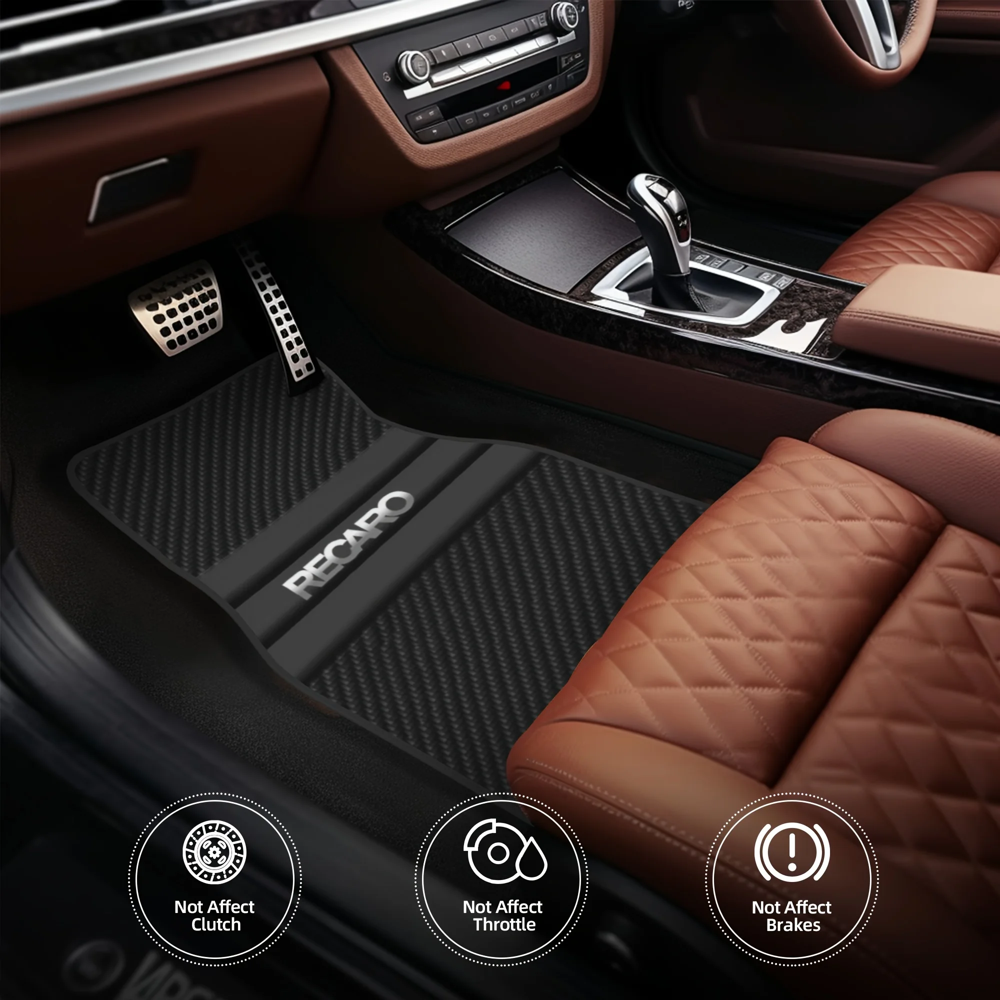 Фото 4 шт. минималистичные автомобильные коврики с рисунком RECARO — стильные защитные ковры, подходящие для седанов, фургонов и внедорожников — идеальный подарок для №4