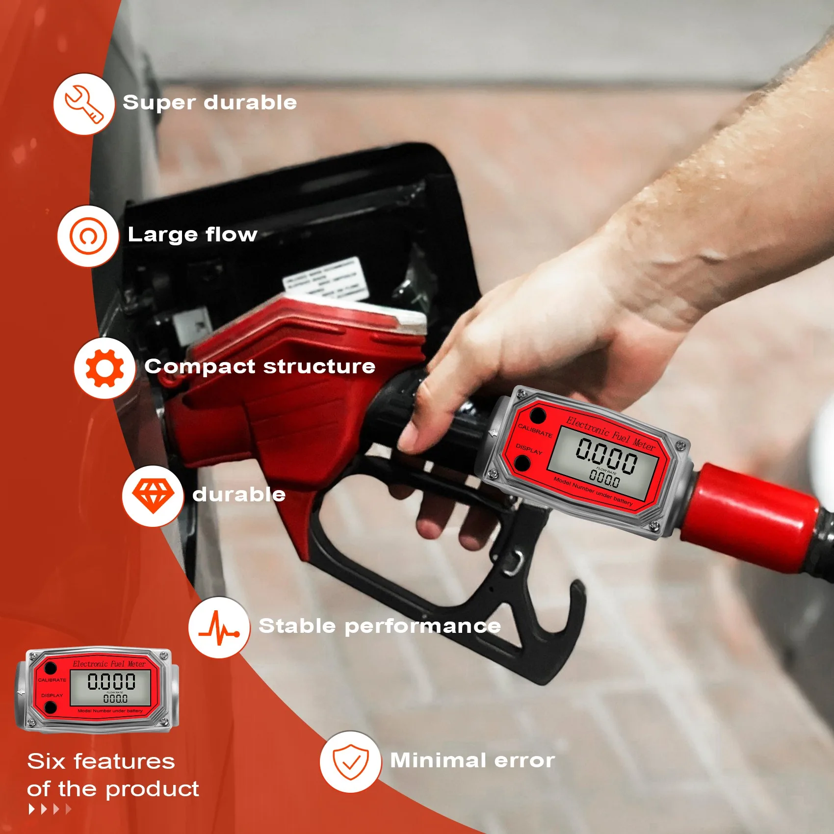 Цифровой расходомер жидкости из нержавеющей стали турбинный с ЖК-дисплеем