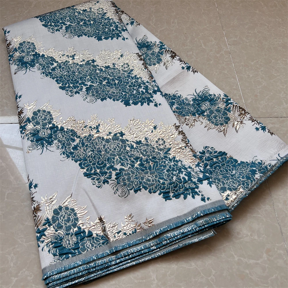 

2023High Quality African Nigerian Tulle Lace Fabric For Sewing Organza Embroidery Jacquard Party Dress Damask 5Yard