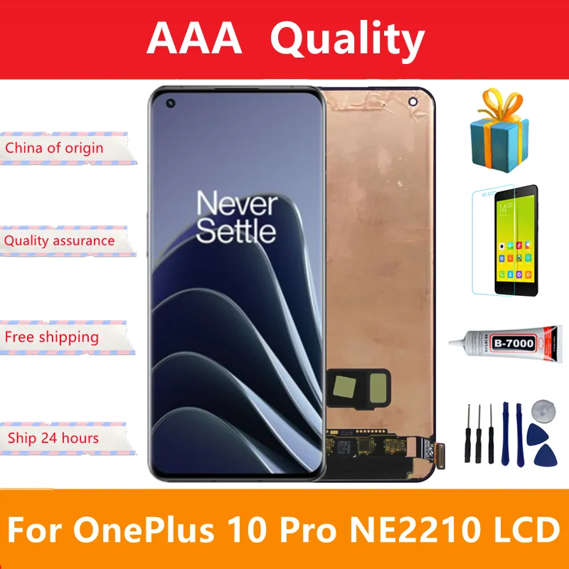 

6.7";Original AMOLED For Oneplus 10 Pro LCD Display Touch Screen Digitizer Assembly Replacement Screen 1+10 Pro NE2210 NE2211 LC